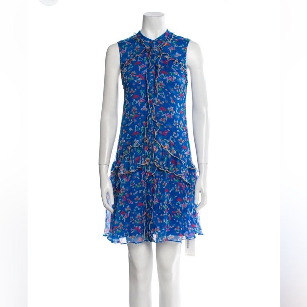 Saloni ruffle silk belted Tilly dress size 8